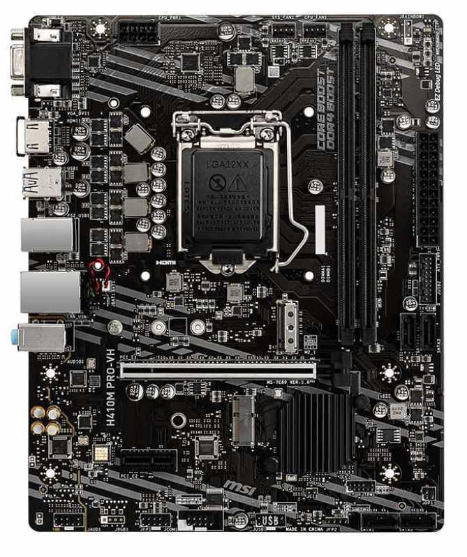 Материнская плата MSI H410M PRO-VH Soc-1200 Intel H410 2xDDR4 mATX AC`97 8ch(7.1) GbLAN+VGA+HDMI