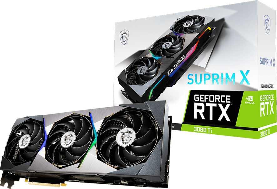 Видеокарта MSI PCI-E 4.0 RTX 3080 Ti SUPRIM X 12G NVIDIA GeForce RTX 3080TI 12288Mb 384 GDDR6X 1830/19000 HDMIx1 DPx3 HDCP Ret