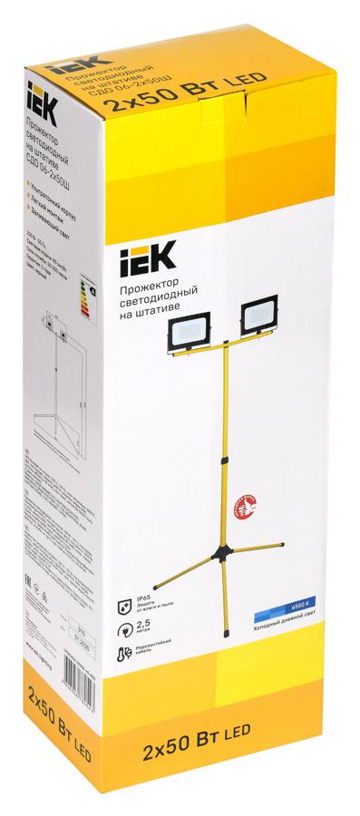 Прожектор уличный IEK СДО светодиодный 100Вт корп.алюм.черный (LPDO606-2X050-65-K02)