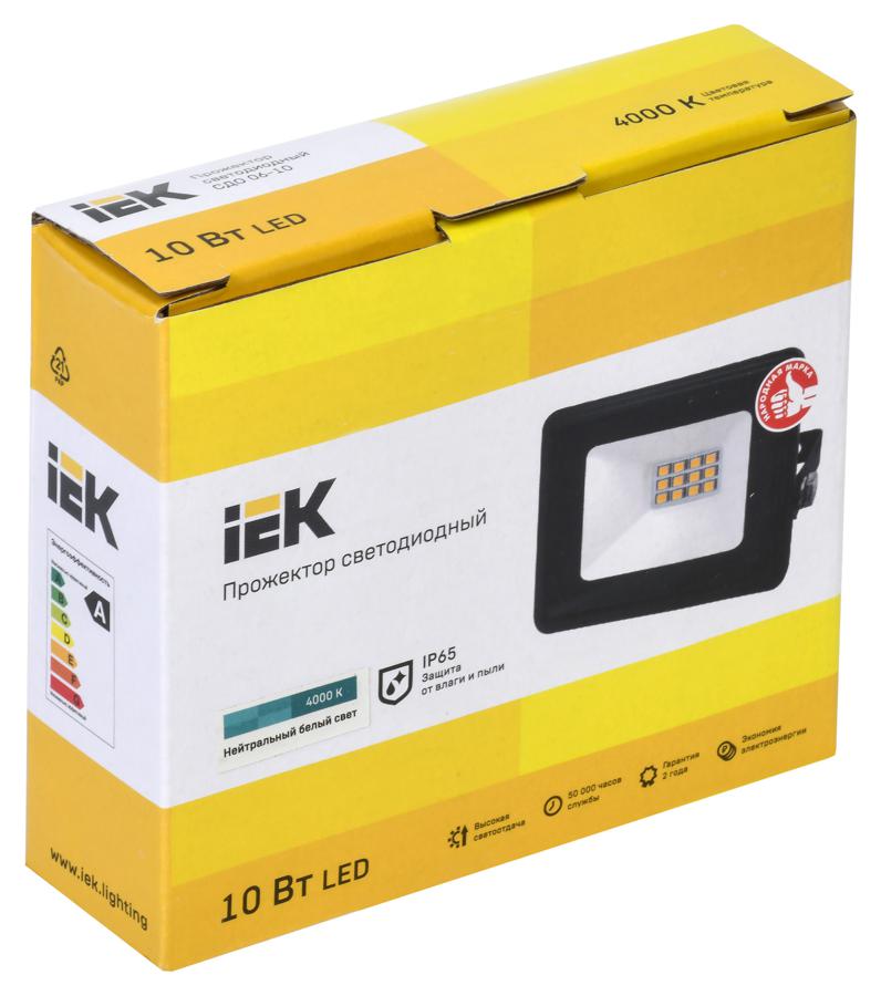Прожектор уличный IEK СДО LPDO601-10-40-K02 светодиодный 10Вт корп.алюм.черный