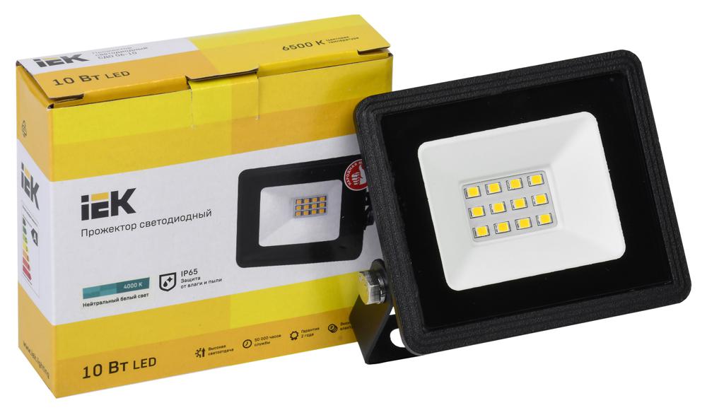 Прожектор уличный IEK СДО LPDO601-10-40-K02 светодиодный 10Вт корп.алюм.черный
