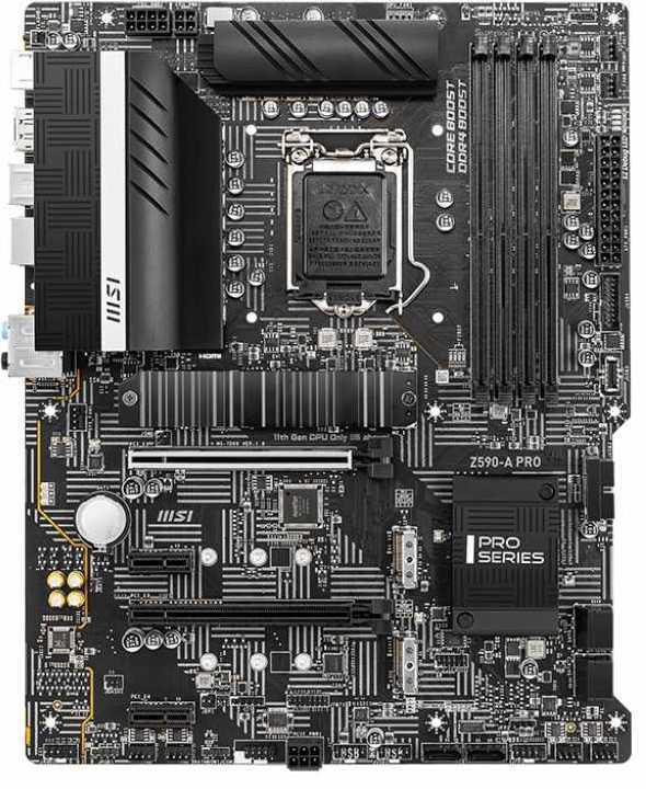 Материнская плата MSI Z590-A PRO Soc-1200 Intel Z590 4xDDR4 ATX AC`97 8ch(7.1) 2.5Gg RAID+HDMI+DP