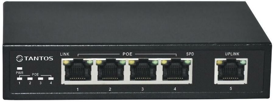 Коммутатор Tantos TSn-4P5G 00-00043085 (L2) 5x1Гбит/с 4PoE 60W неуправляемый