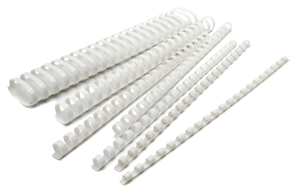 Пружины для переплета пластиковые Silwerhof d=38мм 281-340лист A4 белый (50шт)