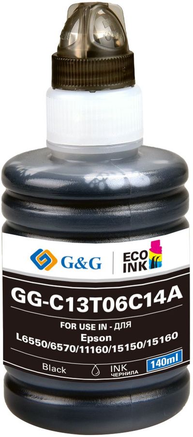 Чернила G&G GG-C13T06C14A №112 черный 140мл для Epson L6550/6570/11160/15150/15160