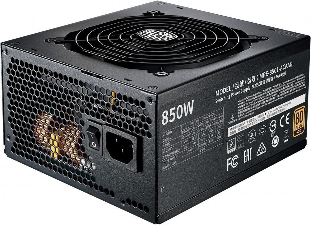 Блок питания Cooler Master ATX 850W Gold 80+ gold 24pin APFC 120mm fan 12xSATA Cab Manag RTL