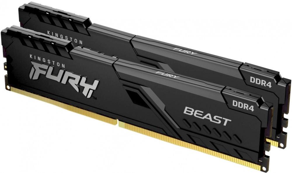 Память DDR4 2x32Gb 3600MHz Kingston KF436C18BBK2/64 Fury Beast Black RTL Gaming PC4-28800 CL18 DIMM 288-pin 1.35В dual rank с радиатором Ret