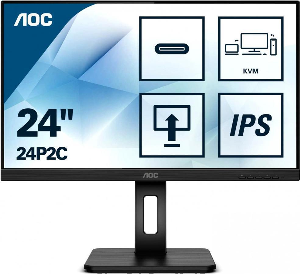 Монитор AOC 23.8" Pro 24P2C черный IPS LED 16:9 HDMI M/M матовая HAS Piv 250cd 178гр/178гр 1920x1080 75Hz DP FHD USB 5.06кг