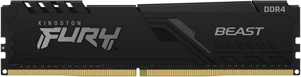 Память DDR4 8Gb 2666MHz Kingston KF426C16BB/8 Fury Beast Black RTL Gaming PC4-21300 CL16 DIMM 288-pin 1.2В single rank с радиатором Ret