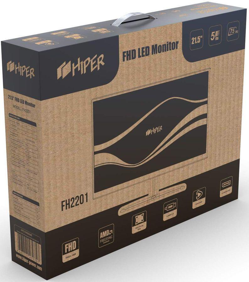 Монитор Hiper 21.5" EasyView FH2201 черный TN LED 5ms 16:9 HDMI 1000:1 250cd 90гр/95гр 1920x1080 DisplayPort FHD