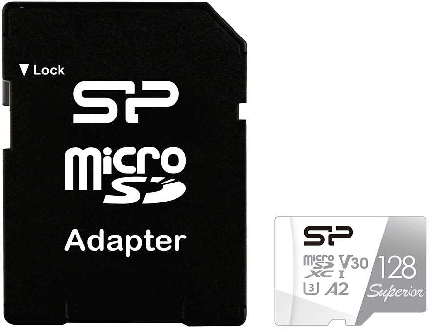 Флеш карта microSDXC 128Gb Class10 Silicon Power SP128GBSTXDA2V20SP Superior + adapter
