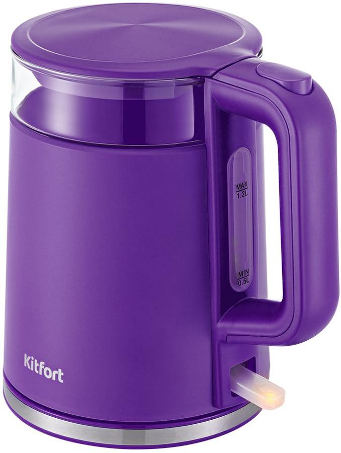 Чайник электрический Kitfort KT-6124-1 1.2л. 2200Вт фиолетовый (корпус: пластик)