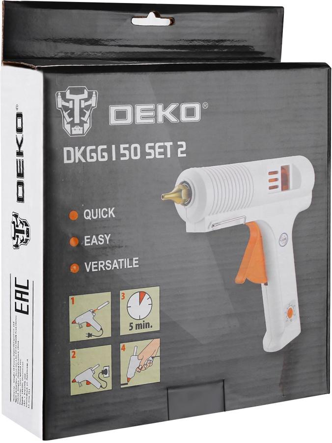 Клеевой пистолет Deko DKGG150 SET2 150Вт 5гр/мин стерж.:11мм