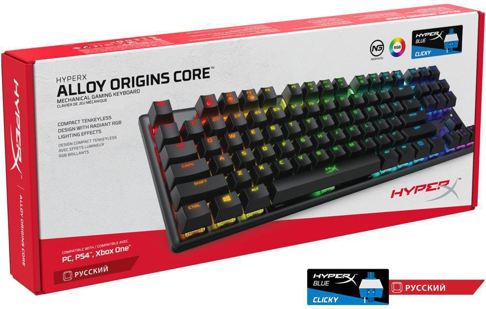 Клавиатура HyperX Alloy Origins Core TKL механическая черный USB for gamer LED