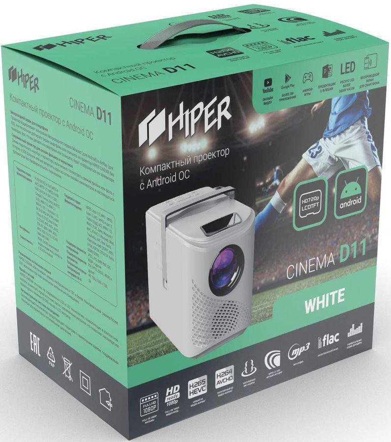 Проектор Hiper Cinema D11 White LCD 6500Lm (1280x720) 3000:1 ресурс лампы:50000часов 2xUSB typeA 1xHDMI 1.7кг