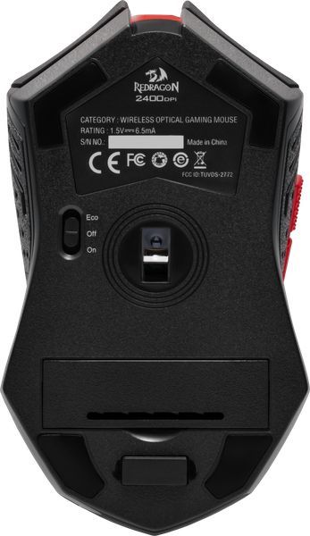 Мышь Redragon M601WL-BA черный/красный оптическая 2400dpi беспров. USB 5but (78227)