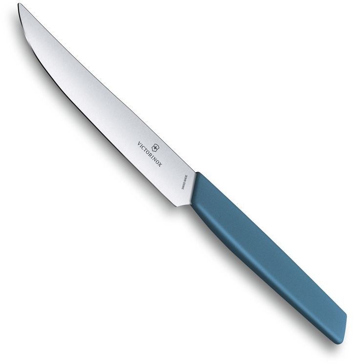 Нож кухонный Victorinox Swiss Modern (6.9006.122) стальной столовый для стейка лезв.120мм прямая заточка синий