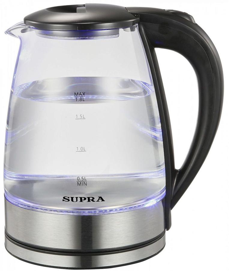 Чайник электрический Supra KES-1860G 1.8л. 1500Вт черный (корпус: стекло)
