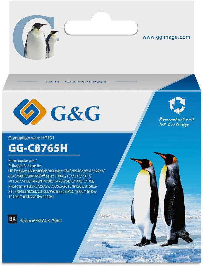 Картридж струйный G&G GG-C8765H черный (20мл) для HP DJ 5743/5943/6543/6623/6843/6943/6983/9803/7213/7313/7413/K7103/PS 2573/2613/2713/8053/8153/8453/8753/D5063/Pro B8353