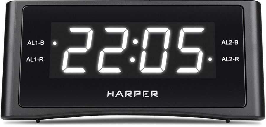 Радиобудильник Harper HCLK-1007 черный LED подсв:белая часы:цифровые AM/FM