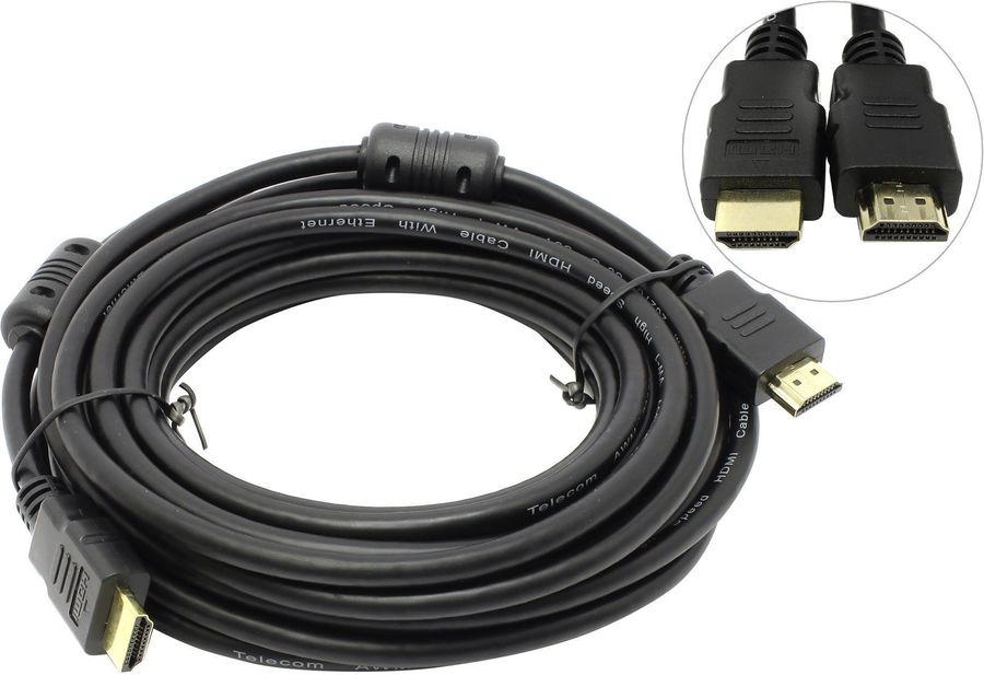 Кабель соединительный аудио-видео Premier HDMI (m)/HDMI (m) 10м. феррит.кольца позолоч.конт. черный (5-813)