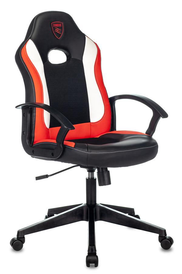 Кресло игровое Zombie 11 черный/красный текстиль/эко.кожа крестов. пластик