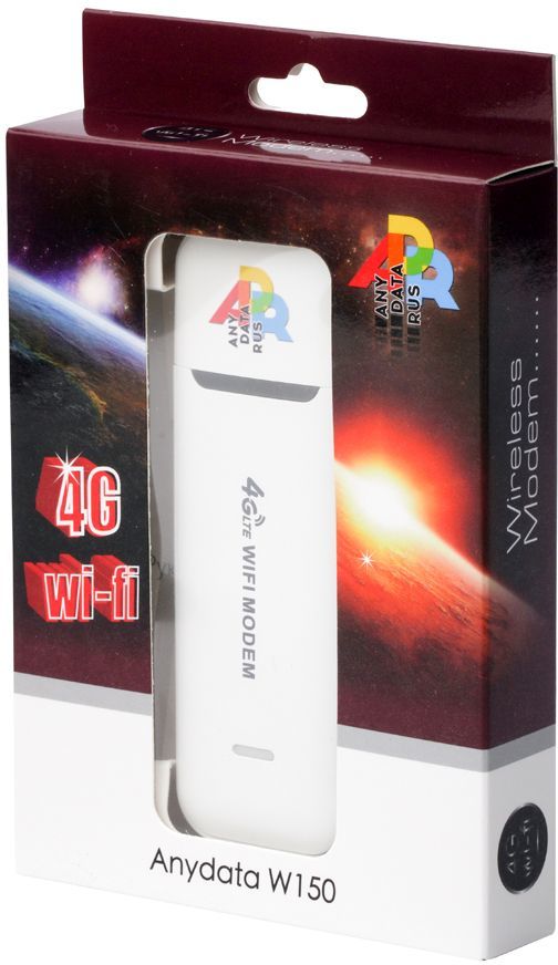 Модем 3G/4G Anydata W150 USB Wi-Fi Firewall +Router внешний белый