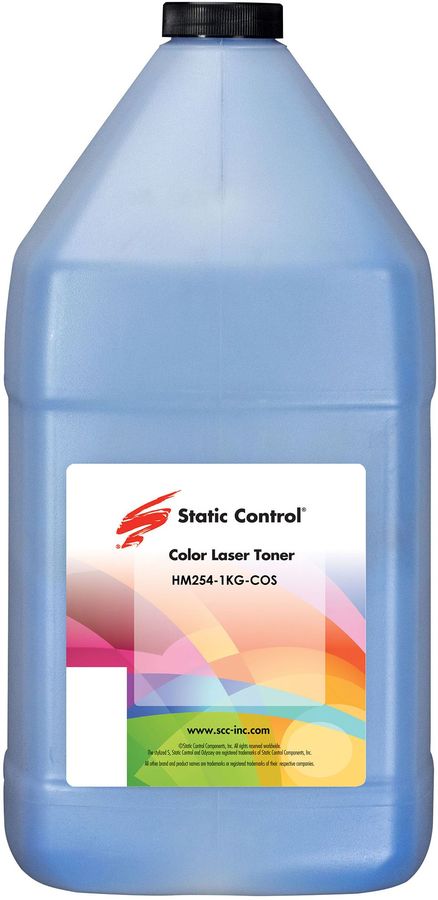 Тонер Static Control HM254-1KG-COS голубой флакон 1000гр. для принтера HP M252/254/45