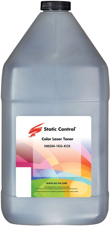 Тонер Static Control HM254-1KG-KOS черный флакон 1000гр. для принтера HP M252/254/45
