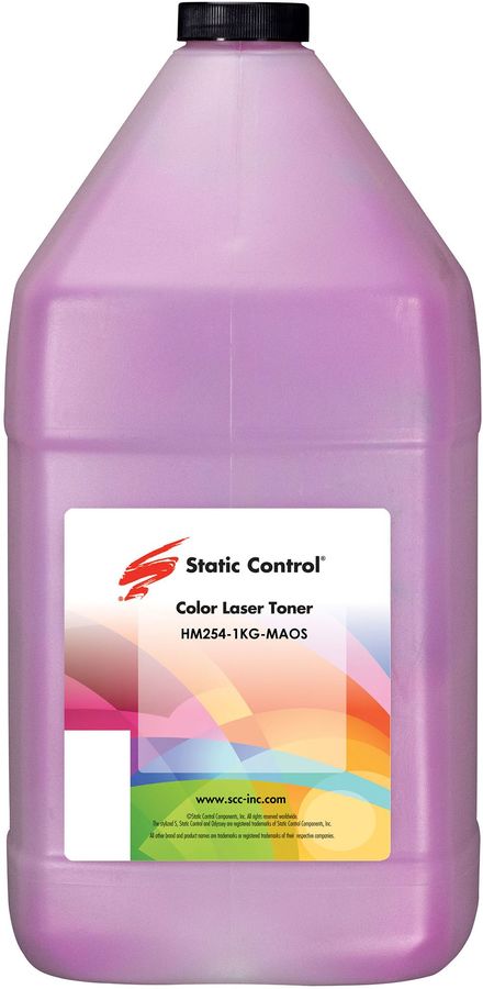 Тонер Static Control HM254-1KG-MAOS пурпурный флакон 1000гр. для принтера HP M252/254/45