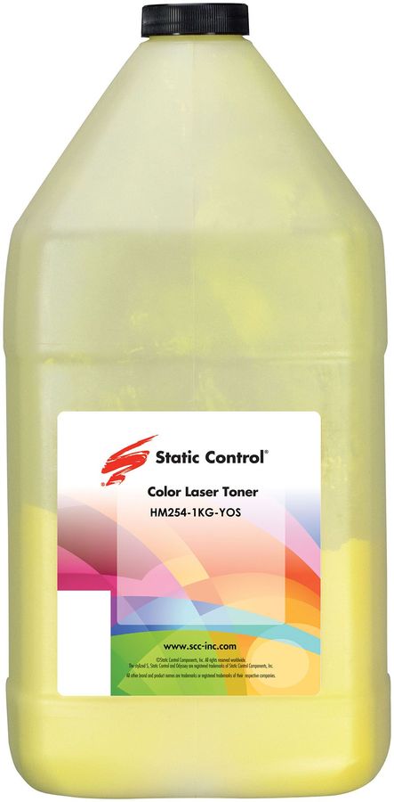Тонер Static Control HM254-1KG-YOS желтый флакон 1000гр. для принтера HP M252/254/45