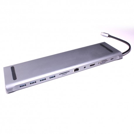 Разветвитель USB-C Palmexx 4порт. серебристый (PX/HUB-DST-10IN1)
