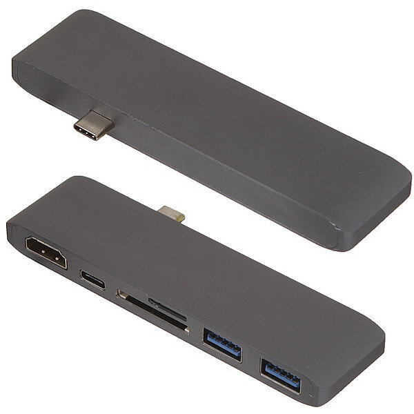Разветвитель USB-C Palmexx 2порт. серый (PX/HUB-029)