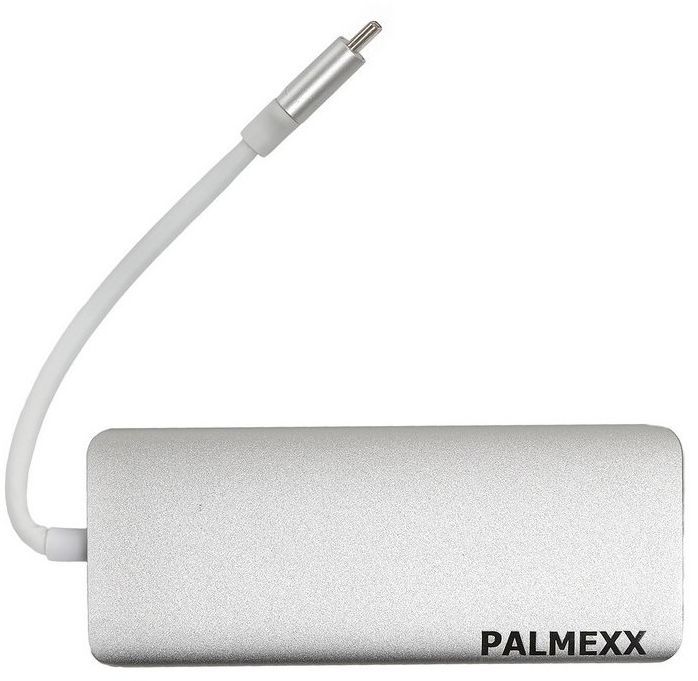 Разветвитель USB-C Palmexx 3порт. серебристый (PX/HUB-016)