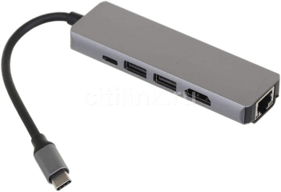 Разветвитель USB-C Palmexx 2порт. серебристый (PX/HUB-010)