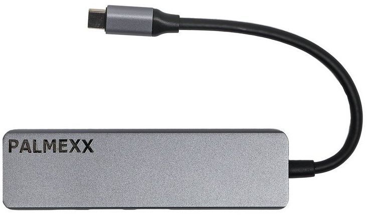 Разветвитель USB-C Palmexx 2порт. серый (PX/HUB-004)