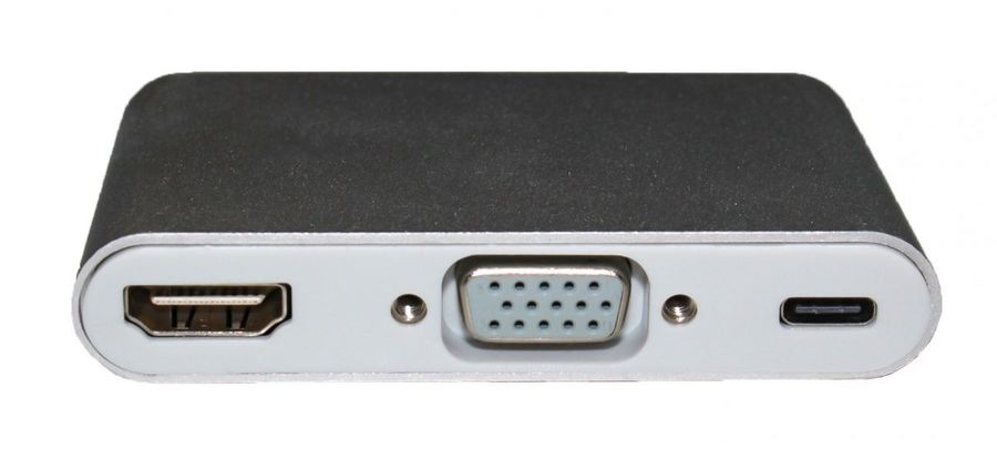 Разветвитель USB-C Palmexx серебристый (PX/HUB USBC-HDMI-VGA-USBC)