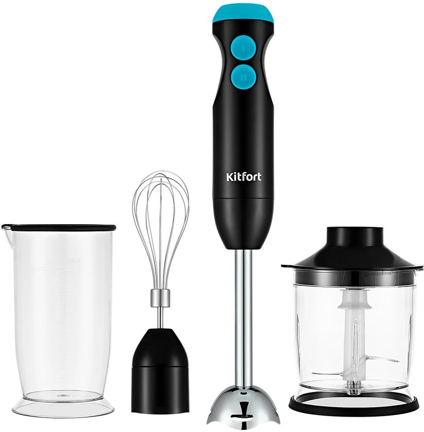 Блендер погружной Kitfort КТ-3041-3 350Вт черный/бирюзовый