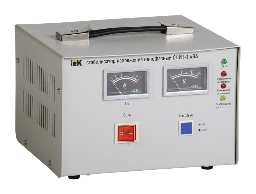 Стабилизатор напряжения IEK СНИ1 1кВА однофазный серый (IVS10-1-01000)
