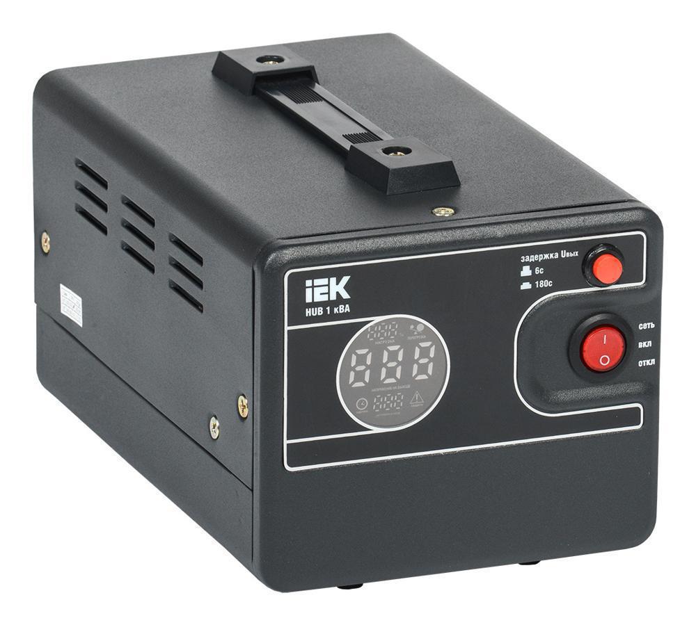 Стабилизатор напряжения IEK Hub 1кВА однофазный черный (IVS21-1-001-13)