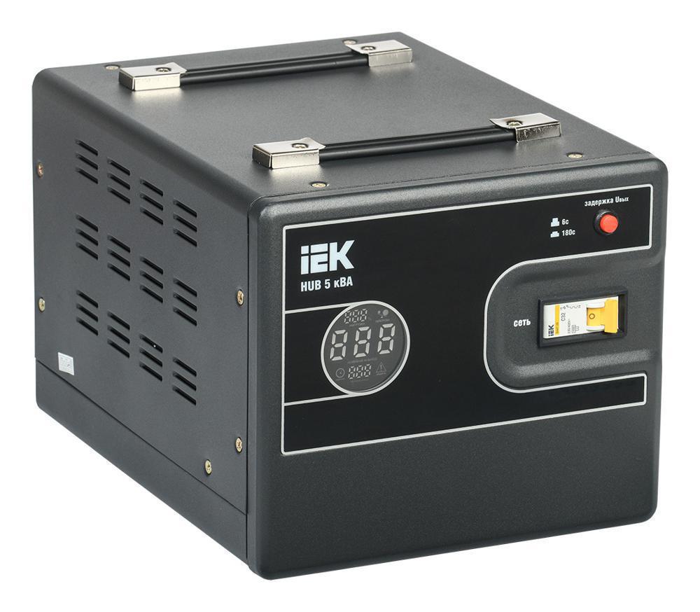 Стабилизатор напряжения IEK Hub 5кВА однофазный черный (IVS21-1-005-13)