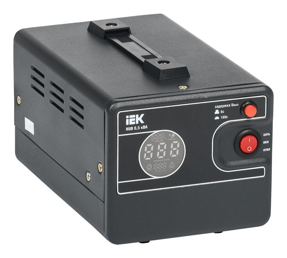 Стабилизатор напряжения IEK Hub 0.5кВА однофазный черный (IVS21-1-D05-13)