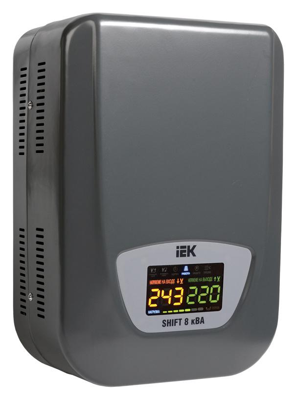 Стабилизатор напряжения IEK Shift 8кВА однофазный черный (IVS12-1-08000)