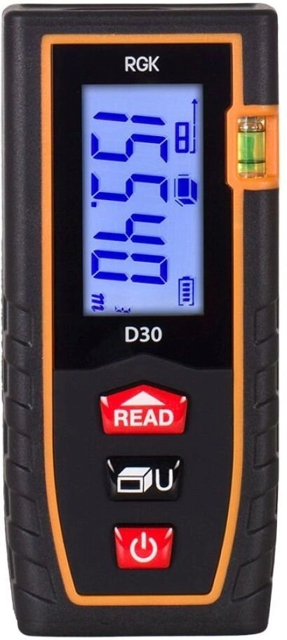 Лазерный дальномер RGK D30 2кл.лаз. 635нм цв.луч. красный (4610011870019)