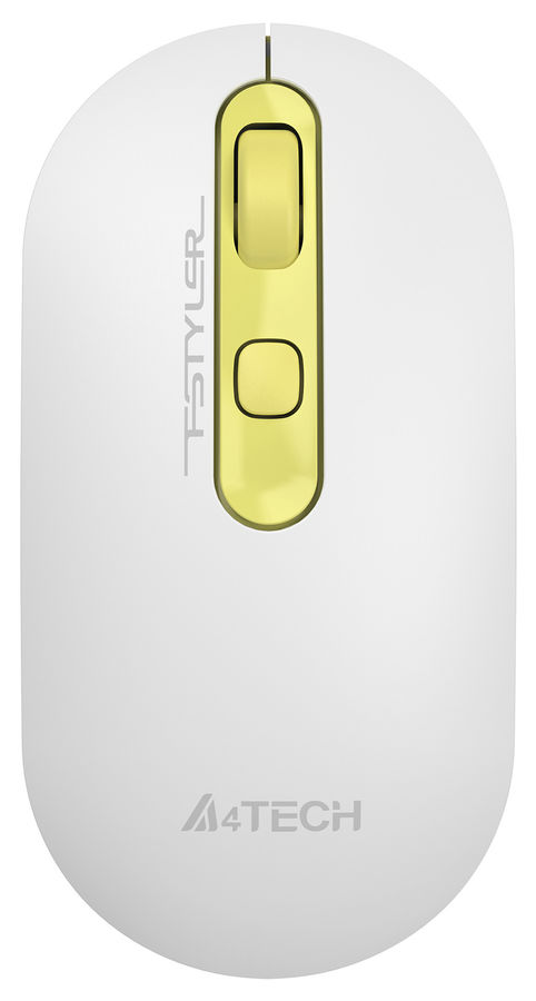Мышь A4Tech Fstyler FG20S Daisy белый/желтый оптическая (2000dpi) silent беспроводная USB для ноутбука (4but)