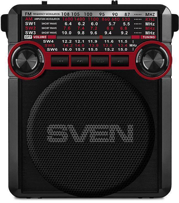 Радиоприемник портативный Sven SRP-355 красный/черный USB SD/microSD