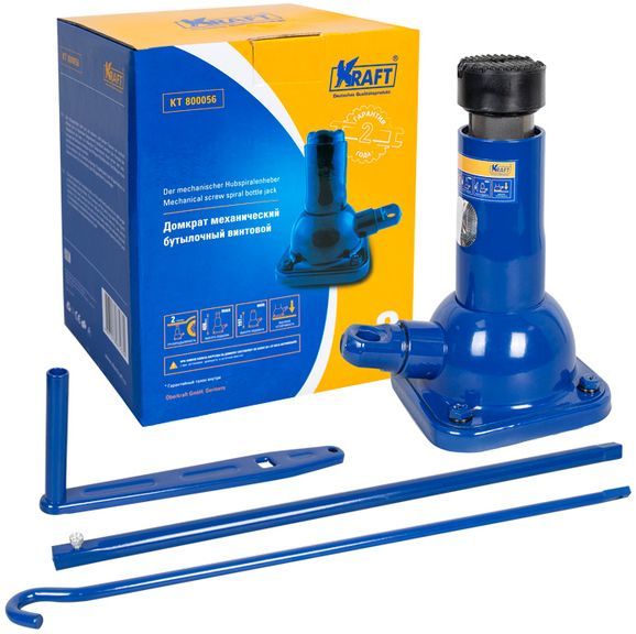 Домкрат Kraft KT 800056 бутылочный механический синий