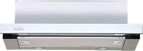 Вытяжка встраиваемая Elikor Интегра Glass 45Н-400-В2Д нержавеющая сталь/стекло белое управление: кулисные переключатели (1 мотор)