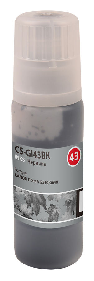 Чернила Cactus CS-GI43BK GI-43 черный60мл для Canon Pixma G640/540