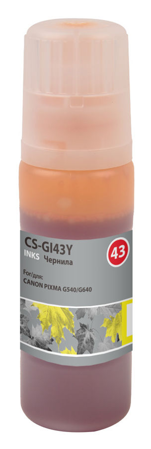 Чернила Cactus CS-GI43Y желтый60мл для Canon Pixma G640/540